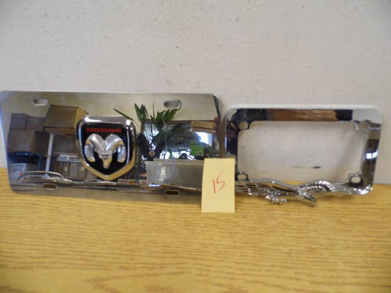 lot 15 image: Dodge 3D License Plate, Motorcycle License Frame
