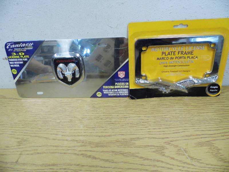 lot 18 image: Dodge 3D License Plate, Motorcycle License Frame