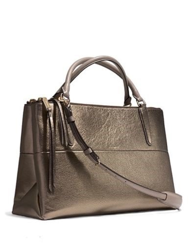 COACH The Borough Bag in Metallic Leather Gold
