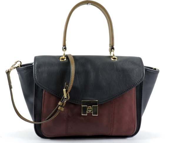 TOMMY HILFIGER Postino Casual Leather Convertible Satchel - NavyPepper