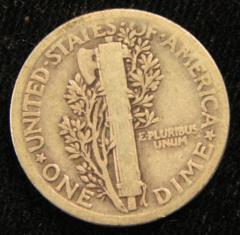 1921 MERCURY SILVER DIME GOOD