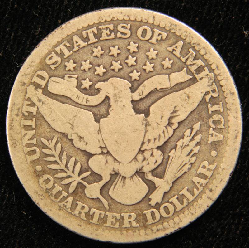 1914 BARBER SILVER QUARTER GOOD