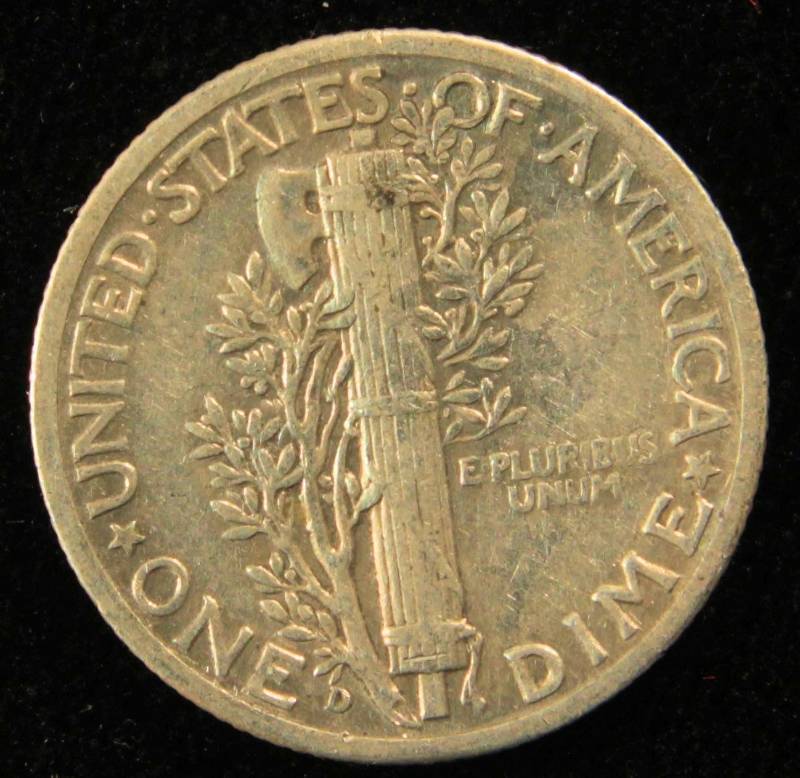 1941 D MERCURY SILVER DIME VF