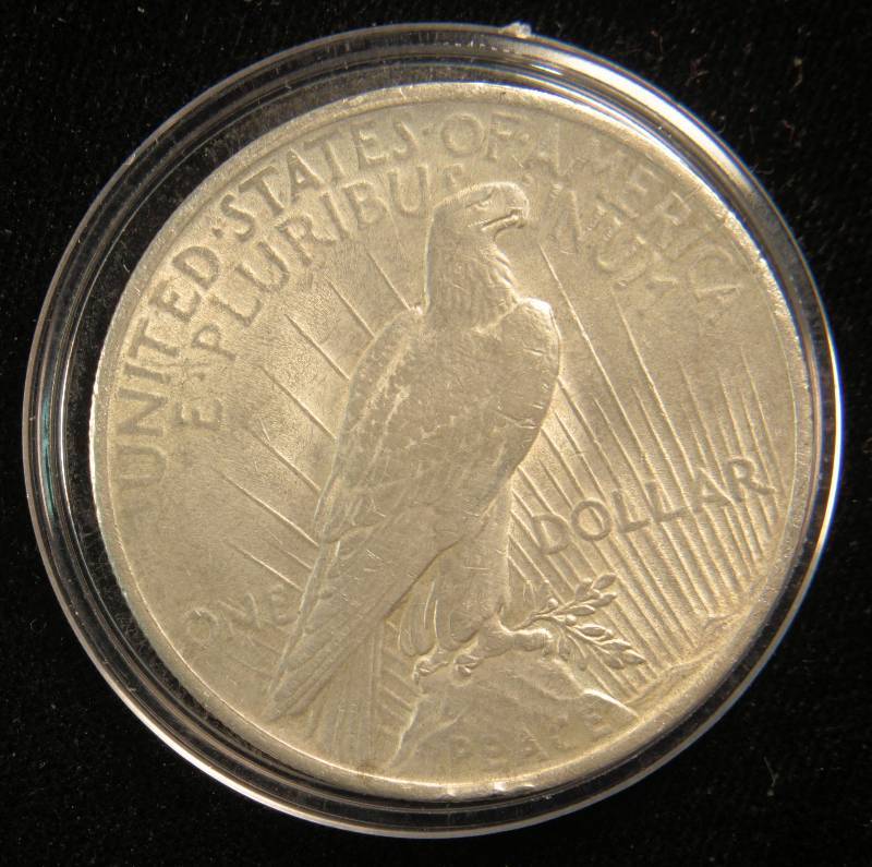 1923 PEACE SILVER DOLLAR XF IN AIRTITE HOLDER