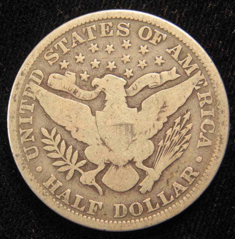1900 BARBER SILVER HALF DOLLAR VG