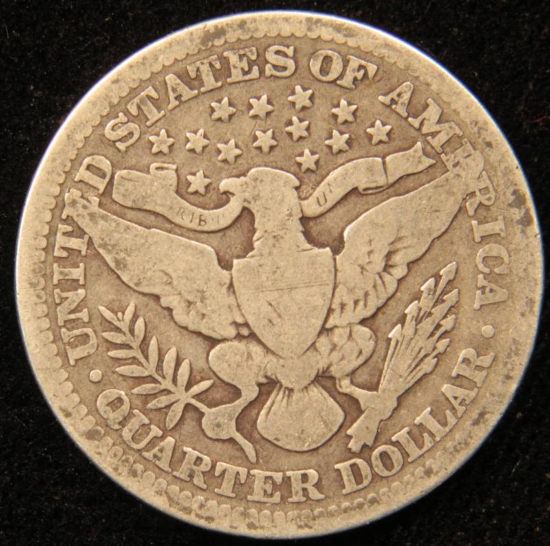 1907 BARBER SILVER QUARTER GOOD