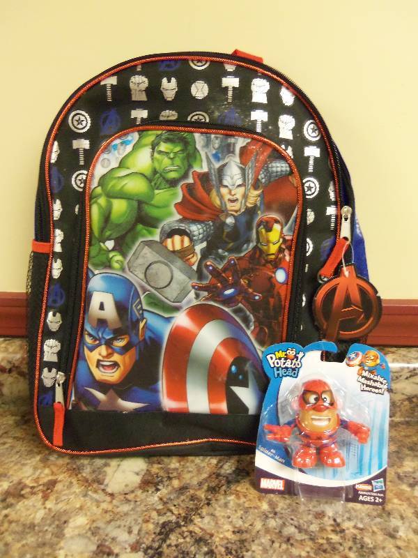 Avengers Backpack and Marvel Toy