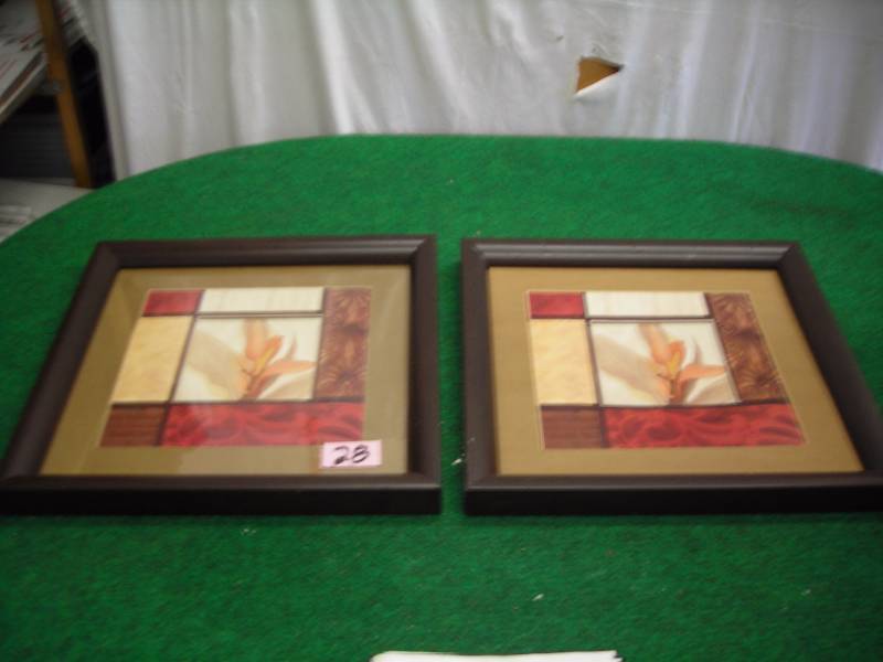 lot 28 image: Pair Of Pictures 18x18 (1-No Glass)