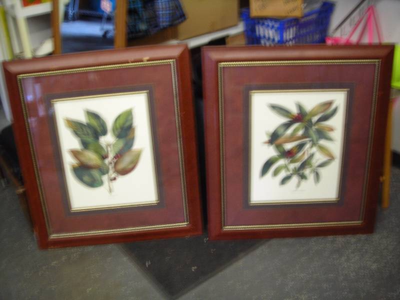 lot 52 image: 2-Framed Floral Pictures 31x36