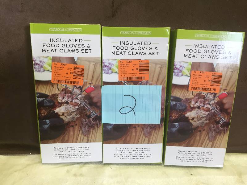 Lot of 2 Insulated Food Gloves and meat claws New