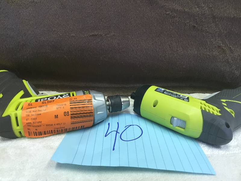 Lot of Ryobi Tools, missing batteries and battery cover on one