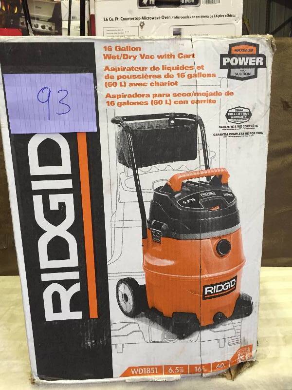 Ridgid 18 Gallon WetDry Vac WD1851