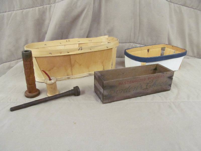 baskets, box, sewing tools
