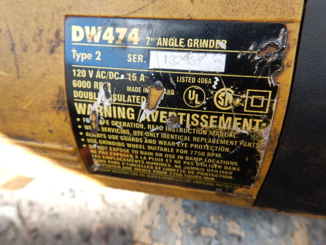 lot 28 image: Dewalt, DW474 7 in Angle Grinder, HEAVY DUTY 12 in Portable Electric DRILL