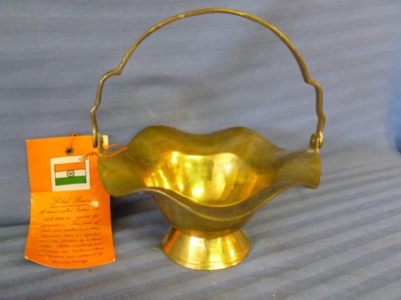 lot 13 image: Solid Brass Basket