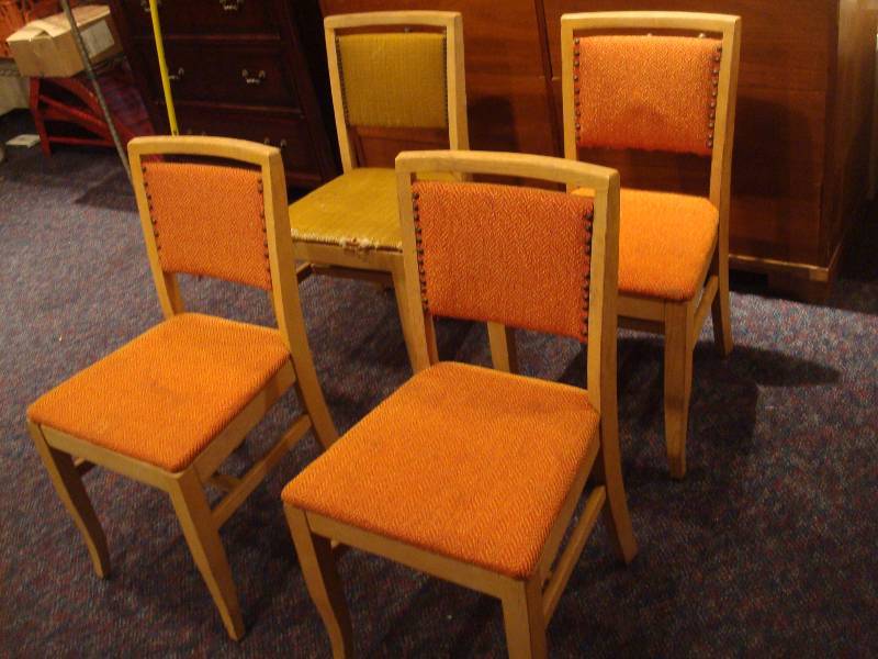 Lot Of Vintage Wood Chairs, Show Wear