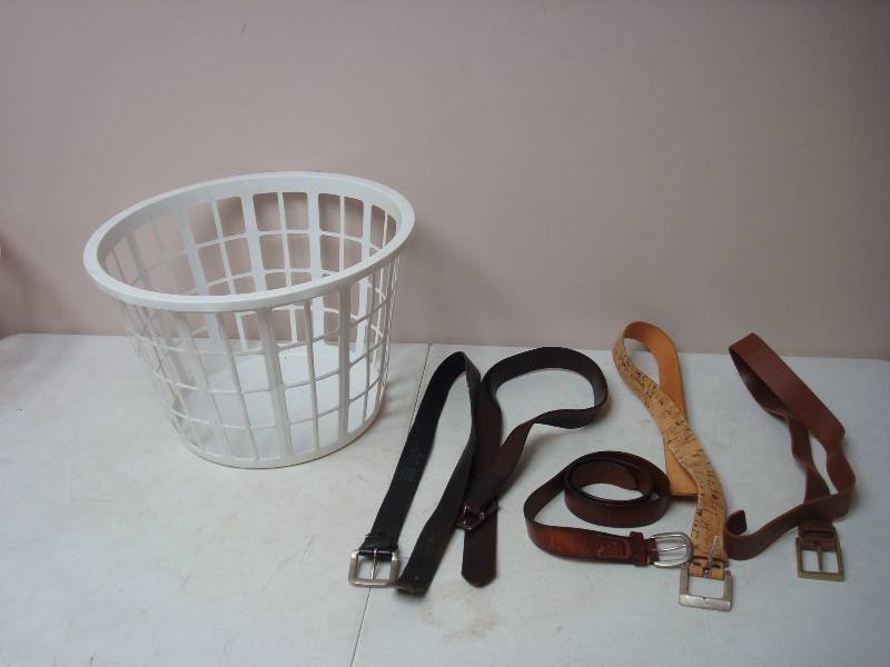 Basket With Some Leather Belts