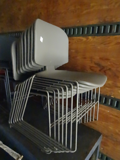 lot 122 image: 8 Metal Framed Stack Chairs