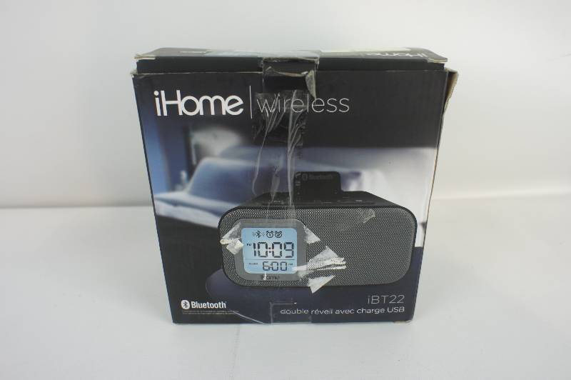 iHome Bluetooth Bedside Dual Alarm Clock with USB Charging and Line-In - Black