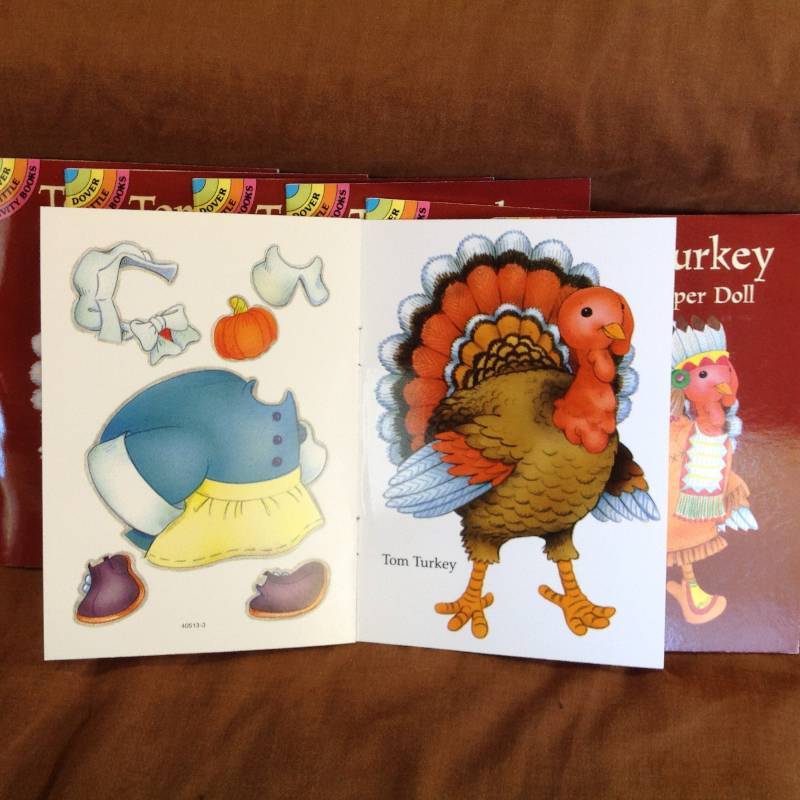 Great Resale Tom Turkey Paper Doll Activity Books