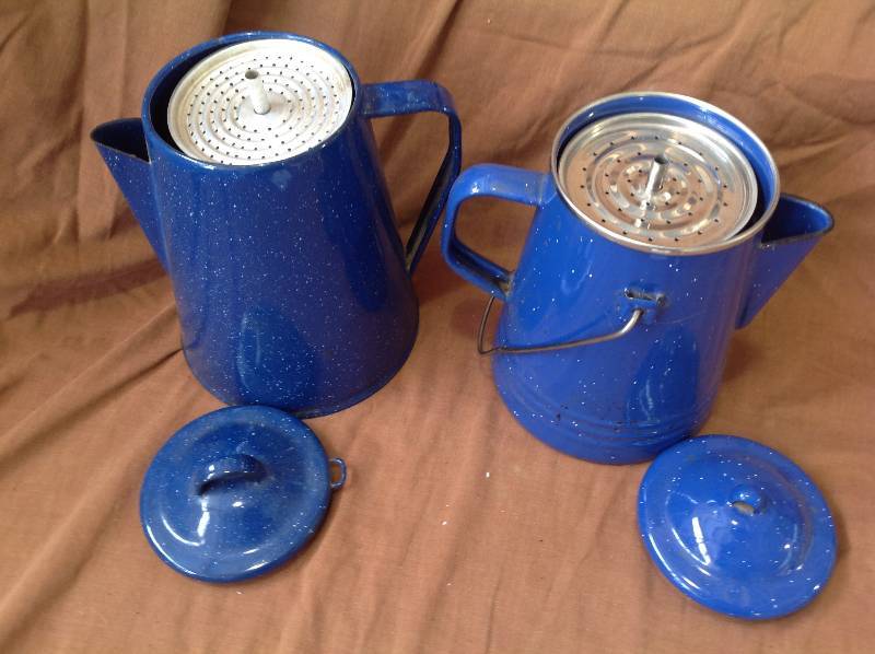 Blue enamelware Coffee Percolators
