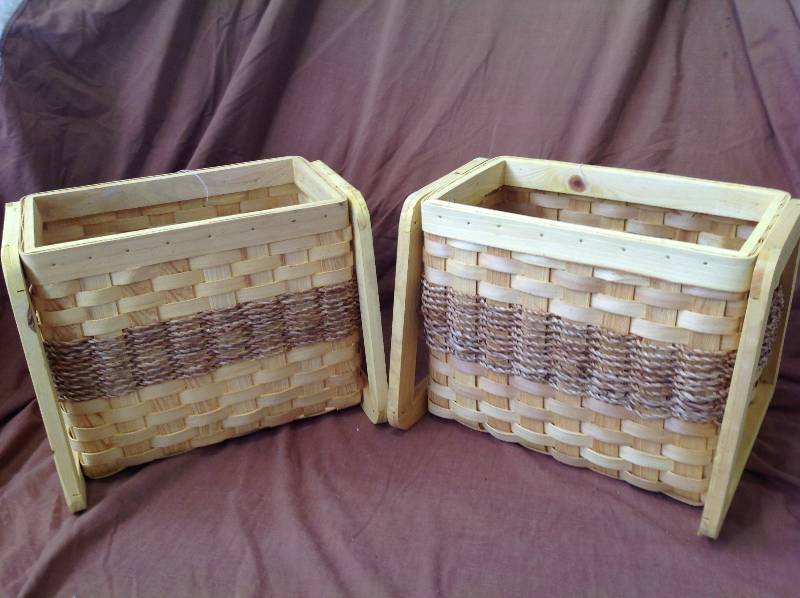 Handmade woven Wood Baskets