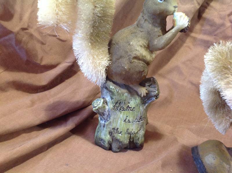 Pipe Cleaner Tail Squirrel Figurines