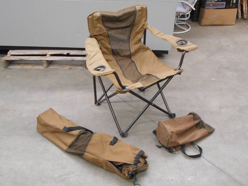 lot 28 image: (2) Matching Folding Camp Chair Wit...