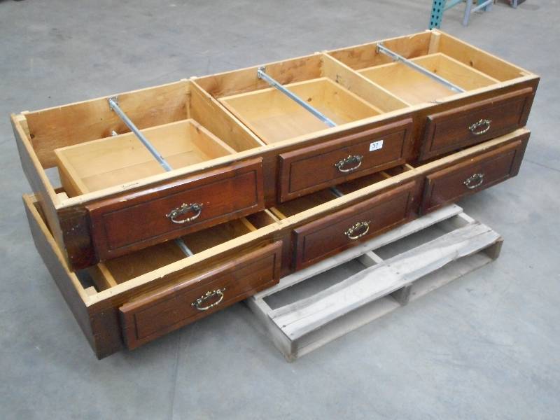 lot 37 image: (2) 24x8ft 3-Drawer Storage Units ...