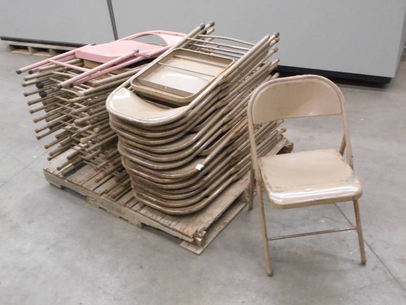 lot 38 image: Pallet Of Approx (30) Folding Steel...