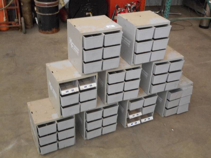 lot 39 image: (9) 6-Drawer Midwest Fastener Nuts...