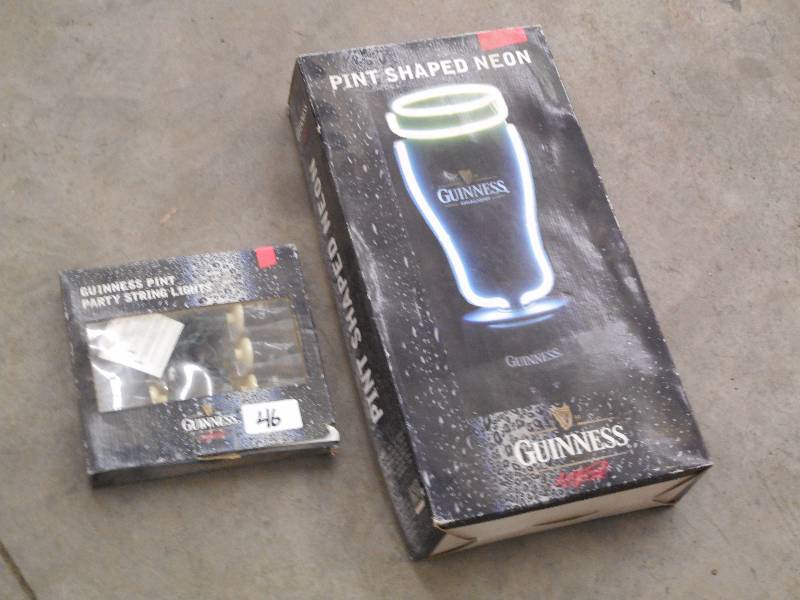 lot 46 image: (1) Guiness Pint Shaped Neon & (1) ...