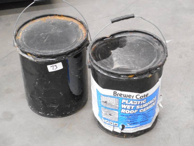 lot 73 image: (2) Near-Full Pales Of Roof Cement ...