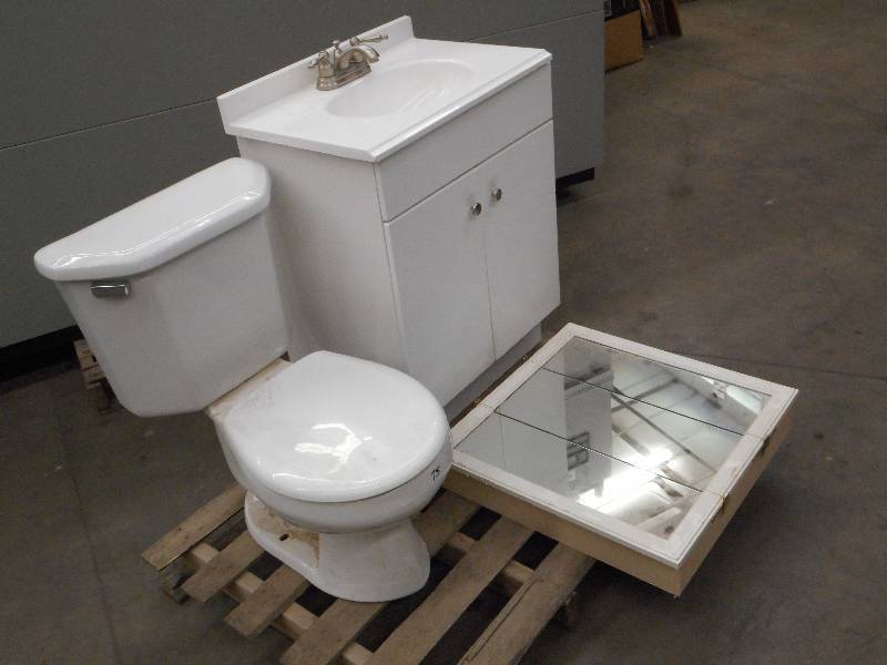 lot 75 image: Pallet Lot (1) Mirrored Medicine C...