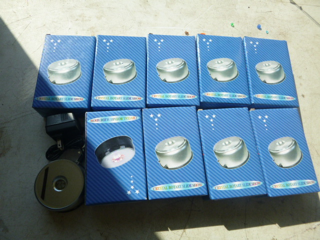 lot 115 image: 10 Crystal Rotary Slide Show Bases