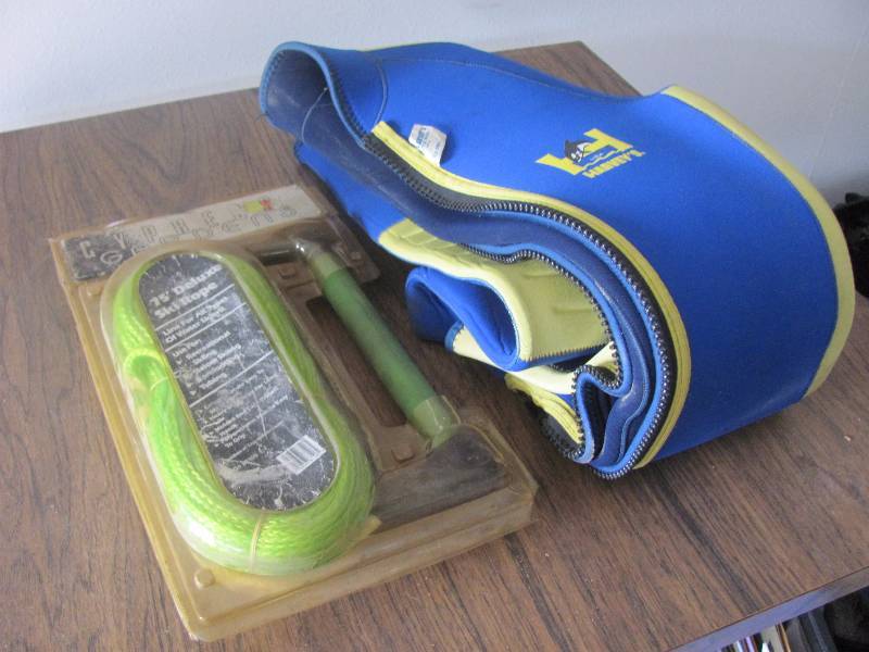 Wet suit and tow rope