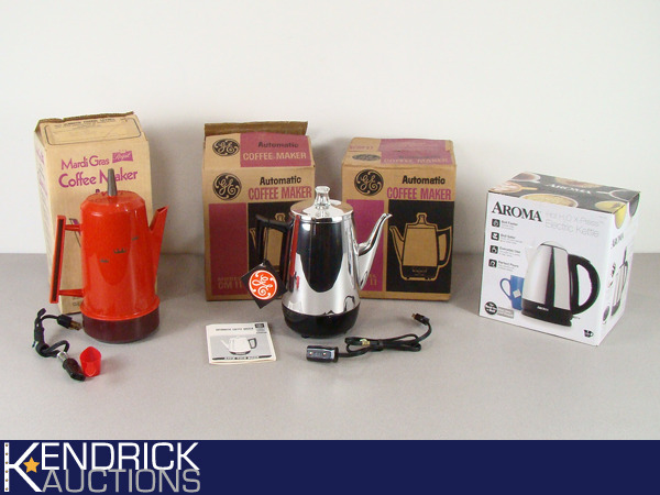 lot 30 image: Lot of 4 Vintage New Old Stock Coffee Makers