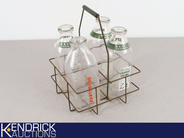 lot 36 image: Lot of Vintage Juice and Milk Bottles