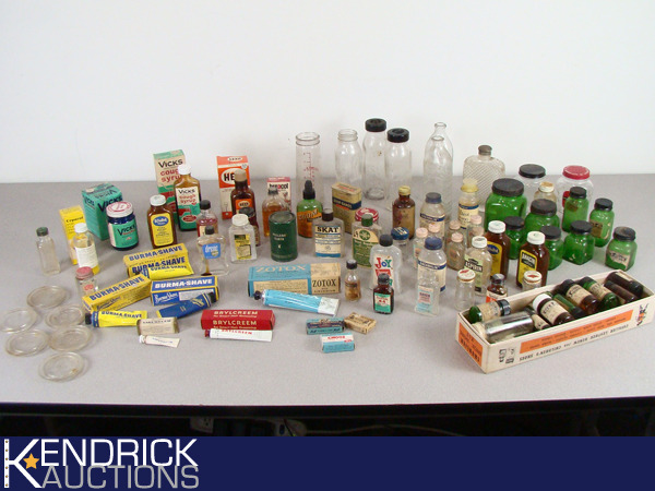 lot 37 image: Large Lot of Vintage Glass Snake Oil etc. Bottles