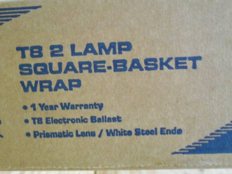 lot 1 image: New Lithonia T8 2-Lamp Square-Baske...