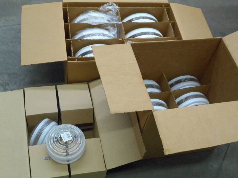 lot 43 image: (3) Boxes Of Glass Light Domes, 6-...