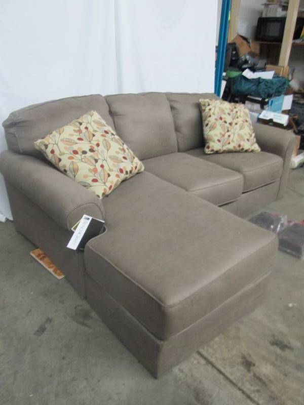 lot 6 image: Ashley Sofa with Chaise - Beige