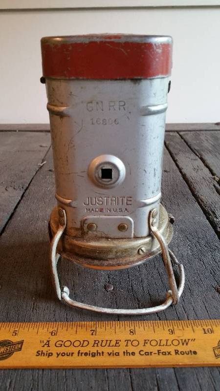 lot 24 image: Vintage Justrite G.N.R.Y. Railroad Lantern
