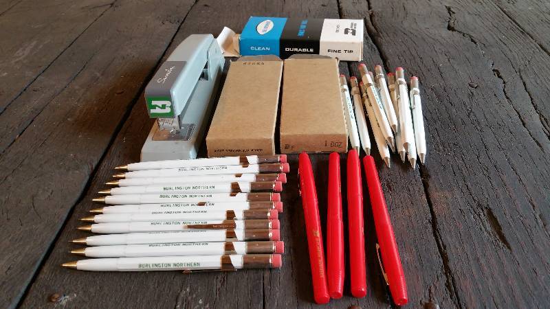 lot 40 image: Large Lot of Burlington Northern Office Supplies