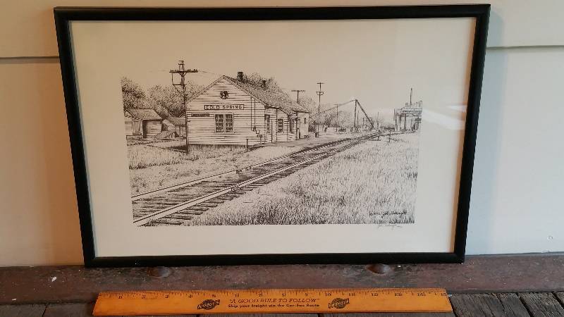 lot 57 image: Etching of the Cold Spring Great Northern Railway Station