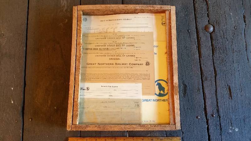 lot 68 image: Great Northern Railway GNRY Ephemera Shadowbox