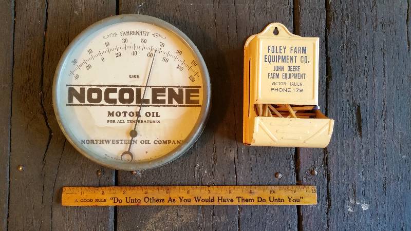 lot 140 image: John Deere and Nocolene Oil Advertising