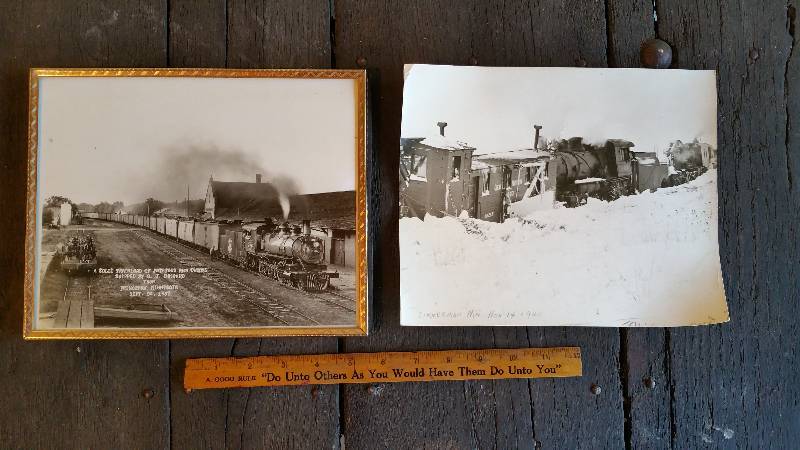 lot 159 image: Old Black & White Railroad Photos, One Framed