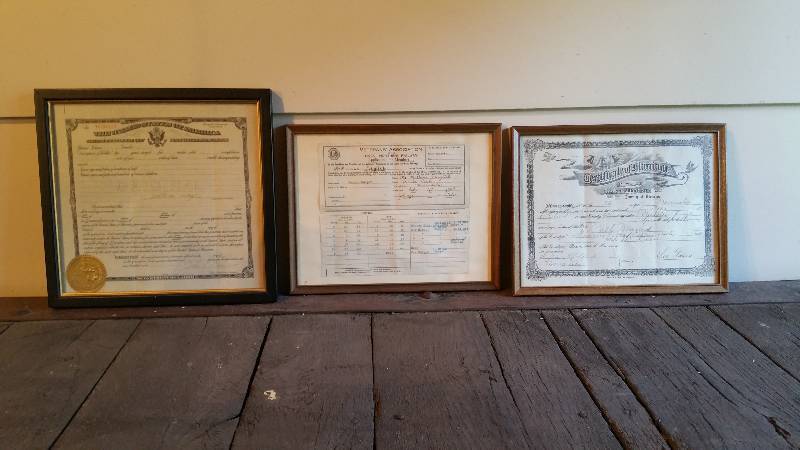 lot 175 image: Early 1900s Naturalization & Marriage Certificates  GNRY Veterans Document