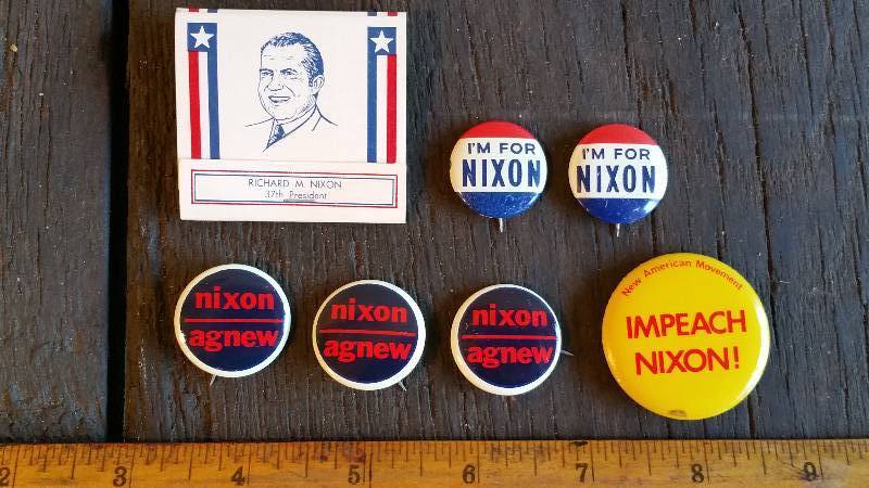 lot 185 image: Richard Nixson Pin-Back Buttonss & Matches